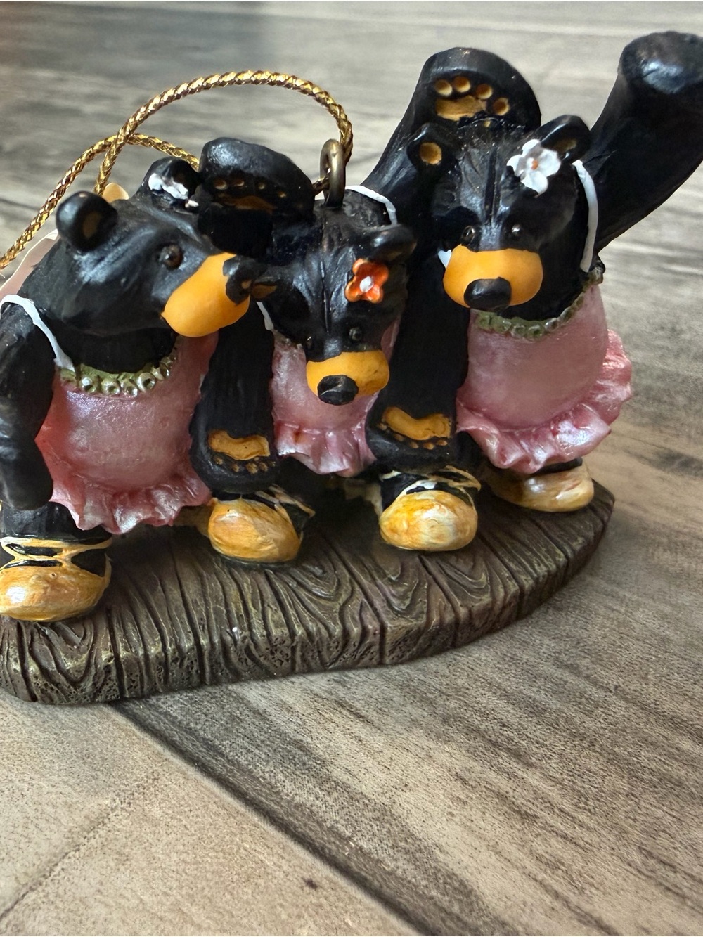 Bearfoots by Jeff Fleming Whimsical Ballerina Bear Trio Christmas Ornament